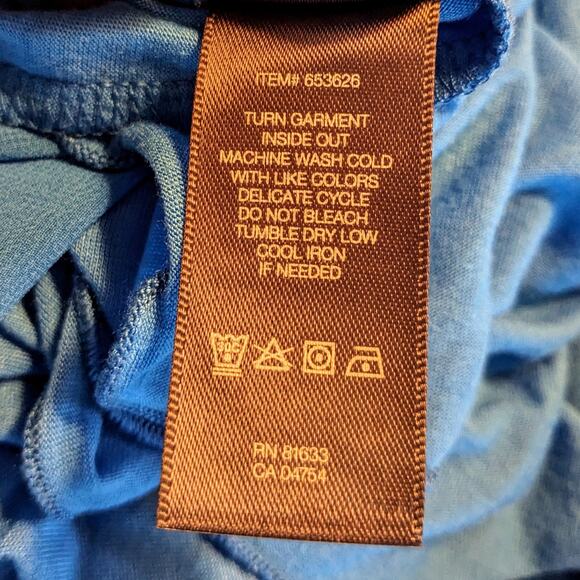 Kenneth Cole Reaction Tank Top Blouse Small Blue Dressy  Pleated Sheer Overlay - Picture 7 of 7